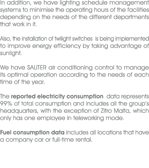 In addition, we have lighting schedule management systems to minimise the operating hours of the facilities depending...