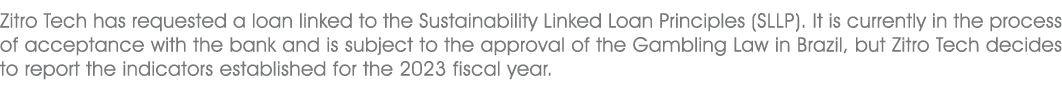 Zitro Tech has requested a loan linked to the Sustainability Linked Loan Principles (SLLP). It is currently in the pr...