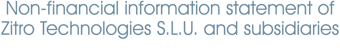 Non financial information statement of Zitro Technologies S.L.U. and subsidiaries
