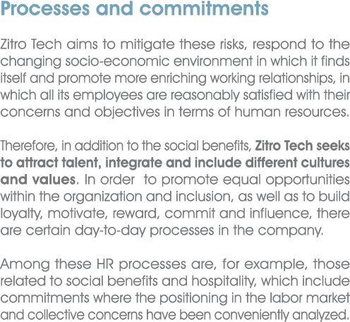 Processes and commitments Zitro Tech aims to mitigate these risks, respond to the changing socio economic environment...