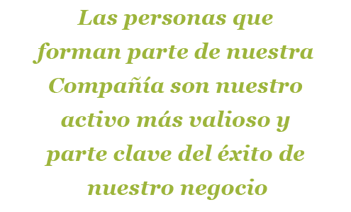 Las personas que forman parte de nuestra Compa a son nuestro activo m s valioso y parte clave del  xito de nuestro n...
