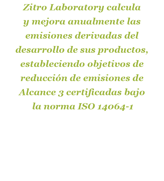 Zitro Laboratory calcula y mejora anualmente las emisiones derivadas del desarrollo de sus productos, estableciendo o...
