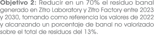 Objetivo 2: Reducir en un 70% el residuo banal generado en Zitro Laboratory y Zitro Factory entre 2023 y 2030, tomand...